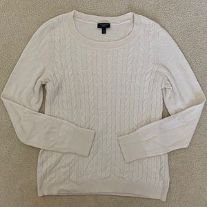 Talbots cream cable knit sweater
